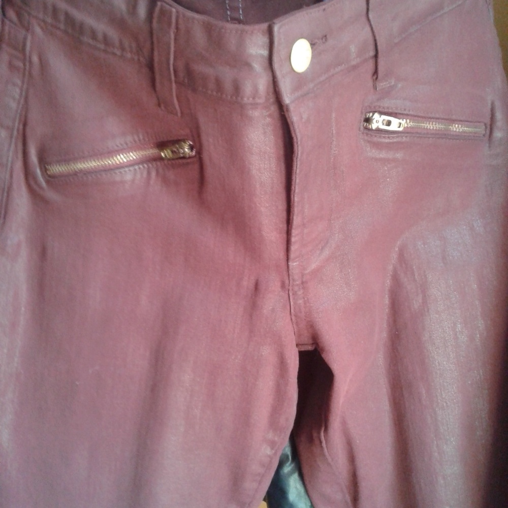 NYDJ Ami burgandy coated jeans size 4